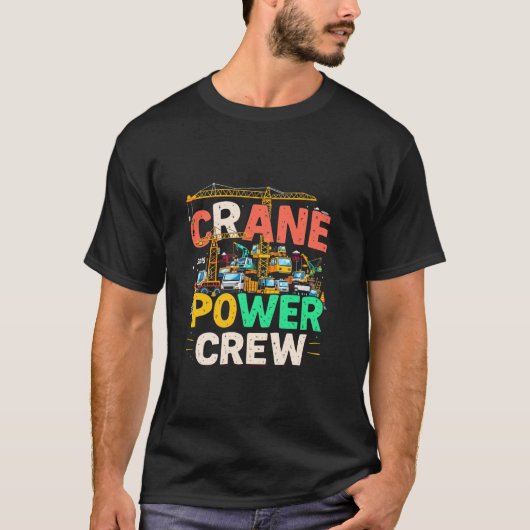 クレーンオペレータ建設作業員タワークレーン好き Tシャツ (正面)