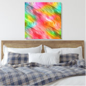 クレーンカラフルフラワーの波状組織 キャンバスプリント (インサイチュ (寝室))