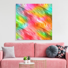 クレーンカラフルフラワーの波状組織 キャンバスプリント