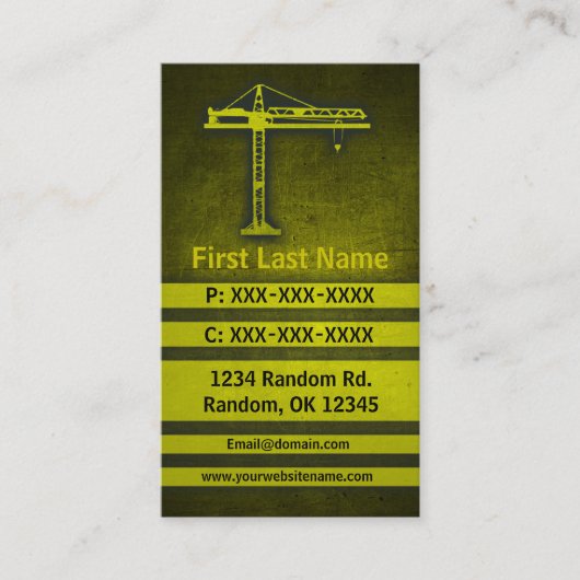 クレーングランジイエローカスタムビジネスカード 名刺 (正面)