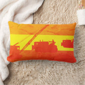 クレーンショベル操作技術者腕闘牛士 ランバークッション (ブランケット)