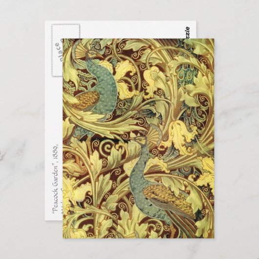 クレーンズアールヌーボーピーコックガーデン ポストカード (正面/裏面)