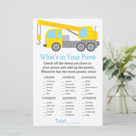 クレーントラックあなたの財布ゲームのベビーシャワーの何が (スタンド正面)