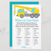 クレーントラックあなたの財布ゲームのベビーシャワーの何が (正面/裏面)