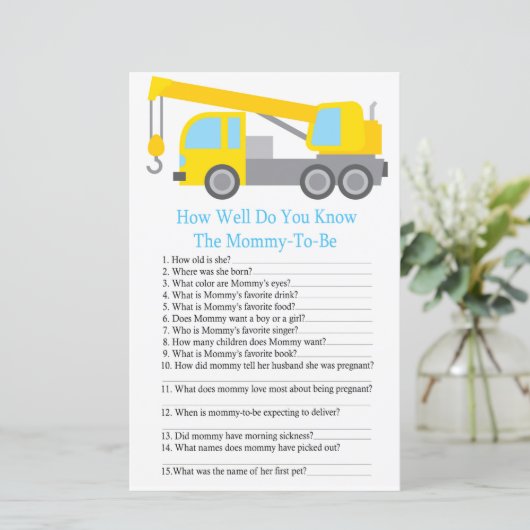 クレーントラックどのようにベビーシャワーゲームを知っている (スタンド正面)