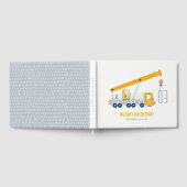 クレーントラック建築車両子供の誕生日 ゲストブック (全面)