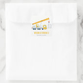 クレーントラック建築車両子供の誕生日 スクエアシール (バッグ)