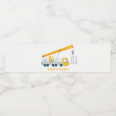 クレーントラック建築車両子供の誕生日 ペットボトルラベル (シングルラベル)