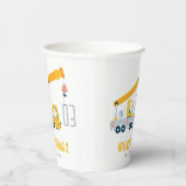 クレーントラック建築車両子供の誕生日 紙コップ (右)