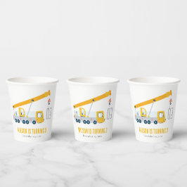 クレーントラック建築車両子供の誕生日 紙コップ