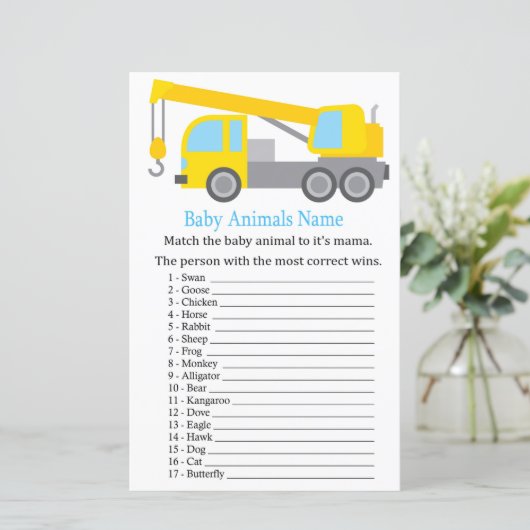 クレーントラック赤ちゃん動物名ゲーム (スタンド正面)