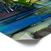 クレーンバイザリバーハベルランドウォーターカラースタイル ポスター (角)