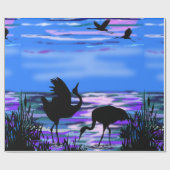 クレーンバードラッピング紙レイクサンセット ラッピングペーパー (フラット)