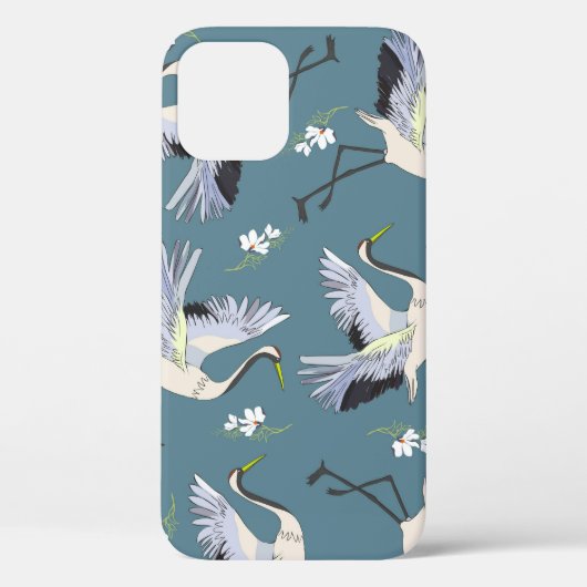 クレーンパターン、イラストレーション飛んでいるバード。 Case-Mate iPhoneケース (裏面)