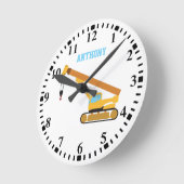 クレーンパーソナライズされた建築トラック ラウンド壁時計 (傾斜)