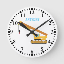 クレーンパーソナライズされた建築トラック ラウンド壁時計