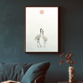 クレーンミニマル美学ホワイトベージュA-2 ポスター