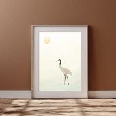 クレーンミニマル美学ホワイトベージュA-3 ポスター