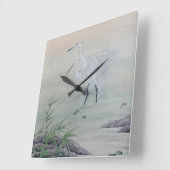 クレーン中国の川 スクエア壁時計 (傾斜)