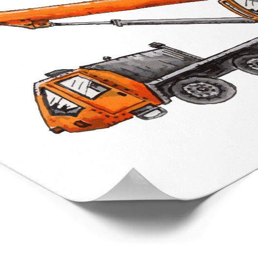 クレーン付きトラック ポスター (角)