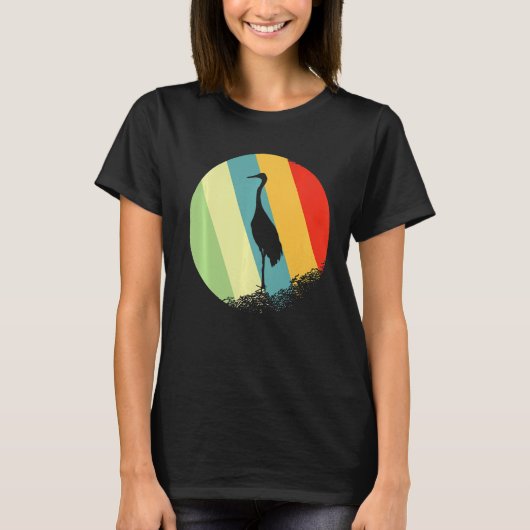 クレーン動物ラウンドレトロ色 Tシャツ (正面)