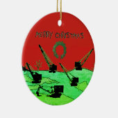 クレーン及びショベル運転技術者クレーンの輪 セラミックオーナメント (右)