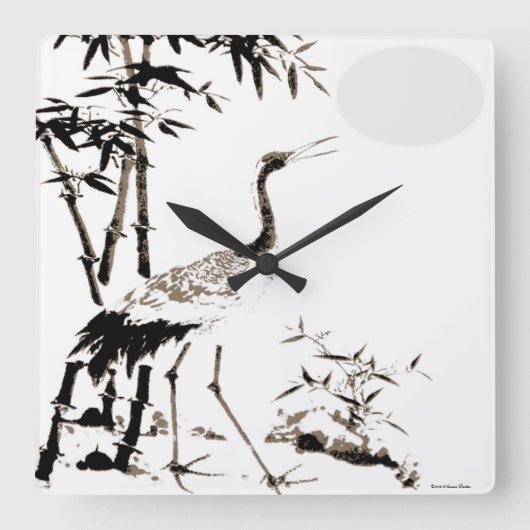 クレーン壁時計 スクエア壁時計 (正面)