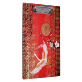 クレーン太陽の日本日本のな桜の赤い絵画 クリップボード (右)