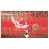 クレーン太陽の日本日本のな桜の赤い絵画 テーブルクロス (正面(横))