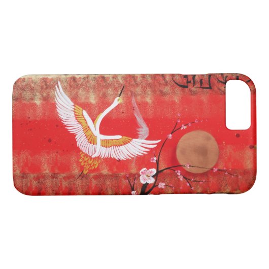 クレーン太陽の日本日本のな桜の赤い絵画 Case-Mate iPhoneケース (裏面(横))