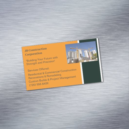クレーン建物契約者建物建築 マグネット名刺 (インサイチュ)