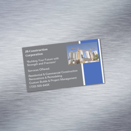 クレーン建物契約者建物建築 マグネット名刺 (インサイチュ)