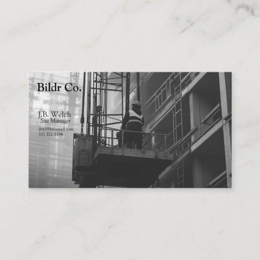 クレーン建築の乗務員 名刺 (正面)