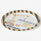 クレーン建築ダーティ3rdy誕生日プレート ペーパープレート (アングル)