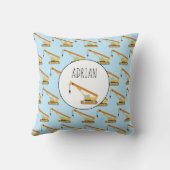 クレーン建築トラックベビー名前をカスタムする クッション (裏面)