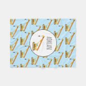 クレーン建築トラックベビー名前をカスタムする フリースブランケット (正面(横))