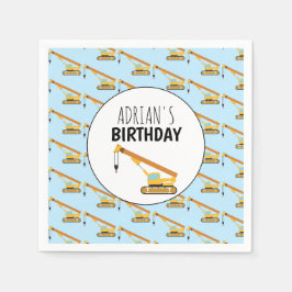 クレーン建築トラックボーイバースデーパーティー スタンダードカクテルナプキン