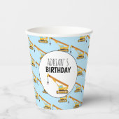 クレーン建築トラックボーイバースデーパーティー 紙コップ (正面)