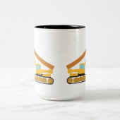 クレーン建築トラック ツートーンマグカップ (中央)