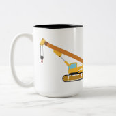 クレーン建築トラック ツートーンマグカップ (左)