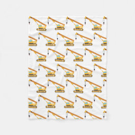 クレーン建築トラック フリースブランケット