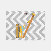 クレーン建築トラック フリースブランケット (正面(横))