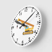 クレーン建築トラック ラウンド壁時計 (傾斜)