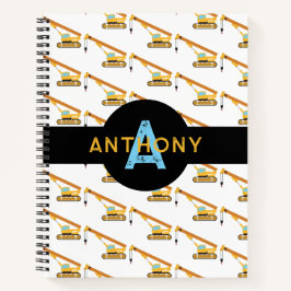 クレーン建設トラック子供モノグラム ノートブック