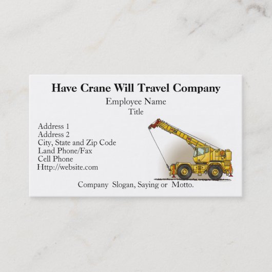 クレーン建設業カード 名刺 (正面)