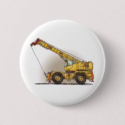 クレーン建設用機器ボタンPin 缶バッジ (正面)