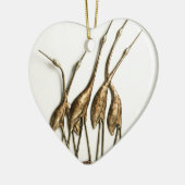 クレーン彫刻 セラミックオーナメント (左)