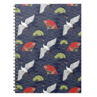 クレーン日本のとファン：ヴィンテージパターン ノートブック