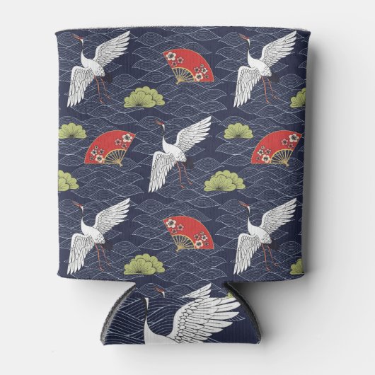 クレーン日本のとファン:ヴィンテージパターン 缶クーラー (正面)