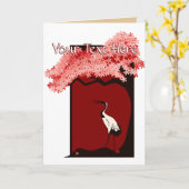 クレーン日本のグリーティングカード カード (黄色い花)